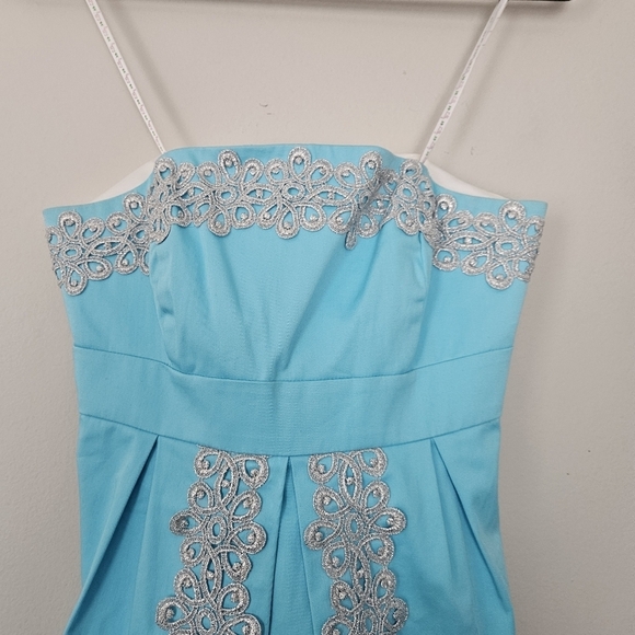 Lilly Pulitzer Betsy Strapless Strech In Tiffamy Blue Dress Size 2 - Picture 4 of 8